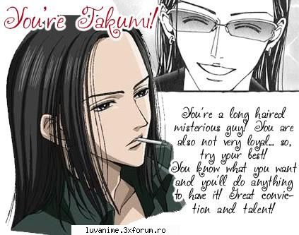 Nana Manga - What character are you? (Ai Yazawa) - "You're Takumi"?!?!?!?!?!?!?!?!?!?!?! - ^^ Teste Anime~~