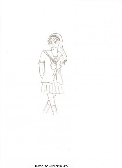 desenele mele - anime girl.......sorry ca e asa de mik da - Fan Art